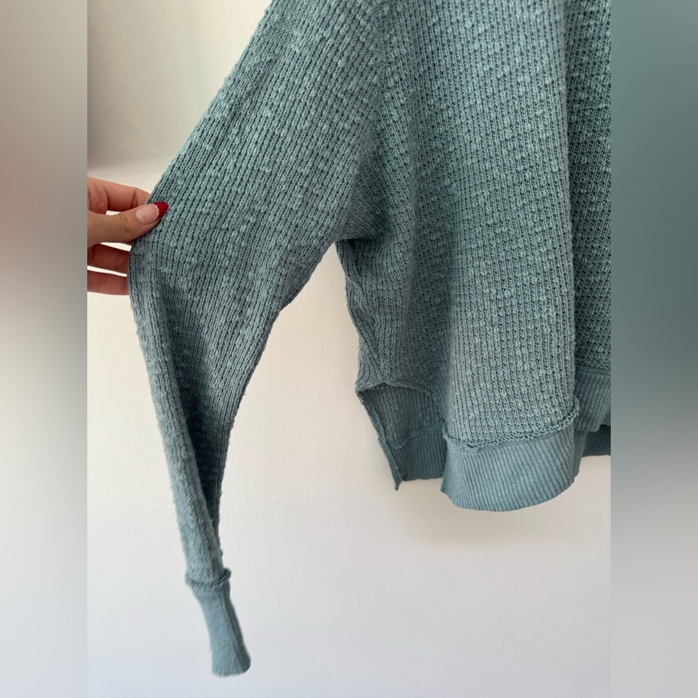 We The Free x Free People Teal Cowl Neck Sweater Small - Picture 7 of 7